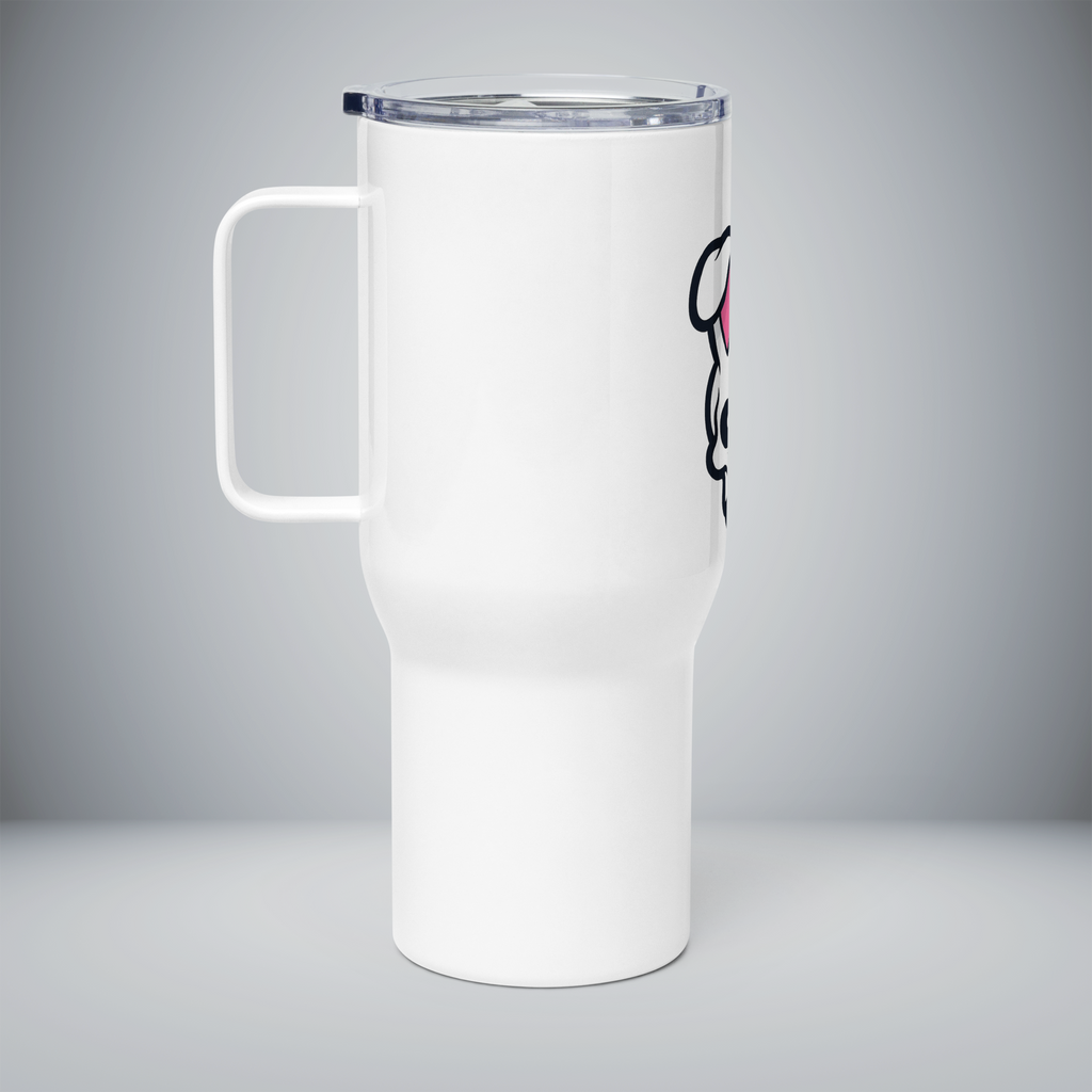 Travel mug with a handle
