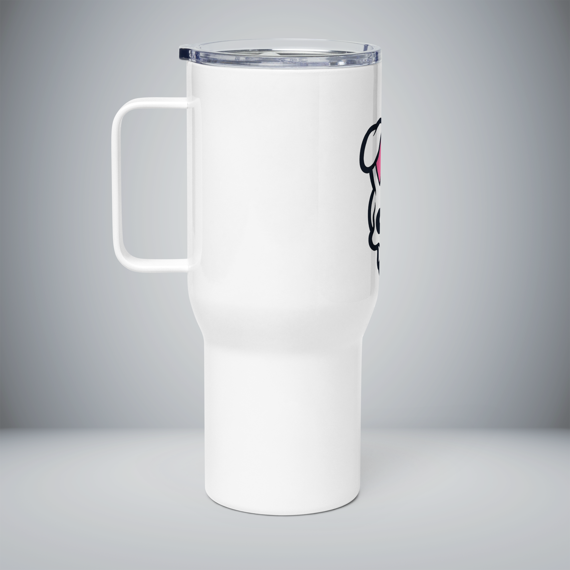 Travel mug with a handle