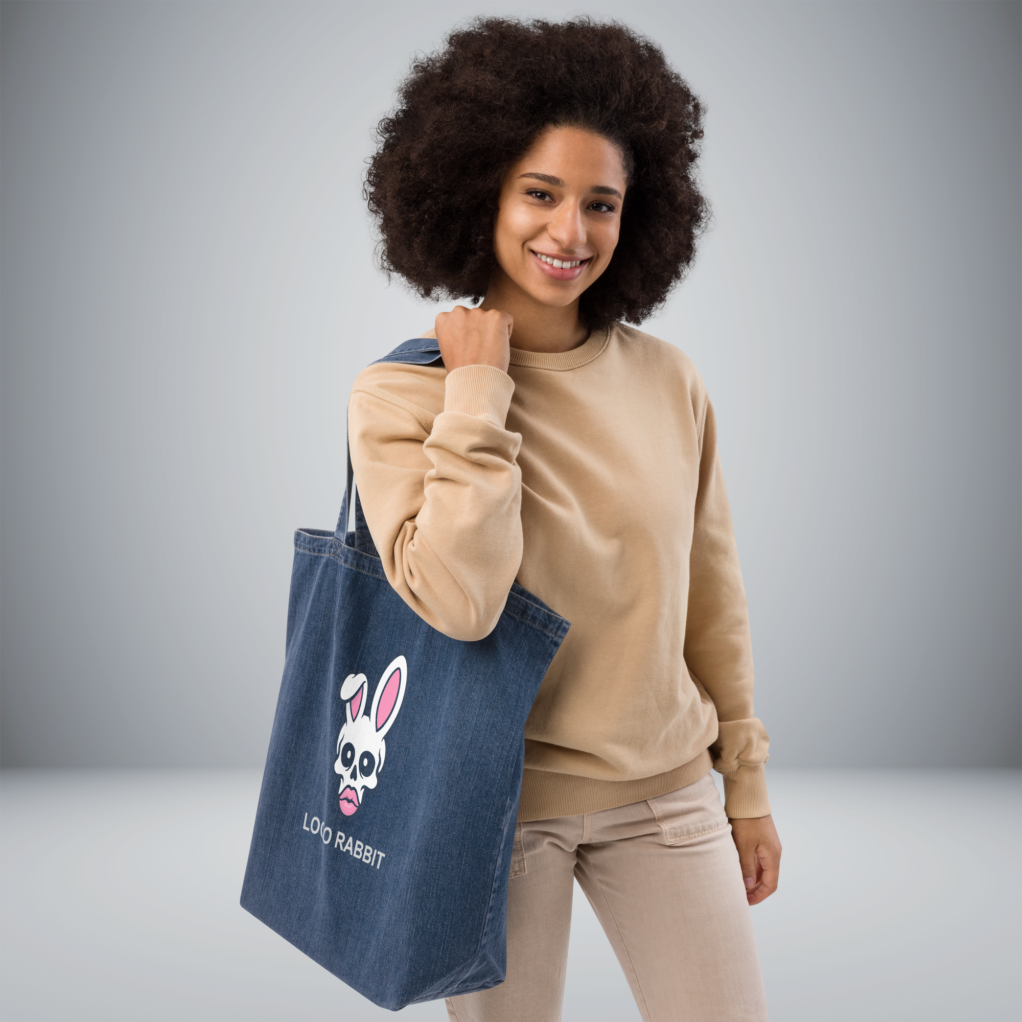 Organic Denim Tote Bag