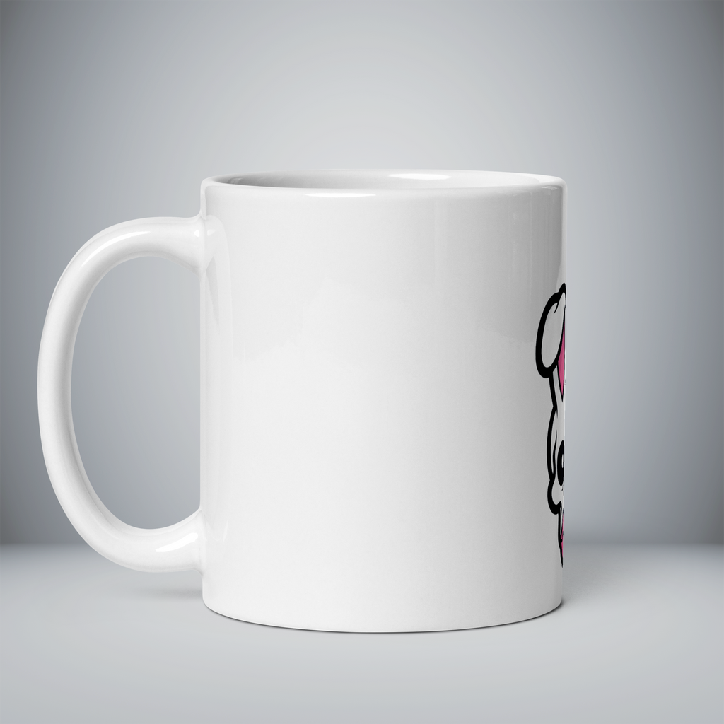 White glossy mug
